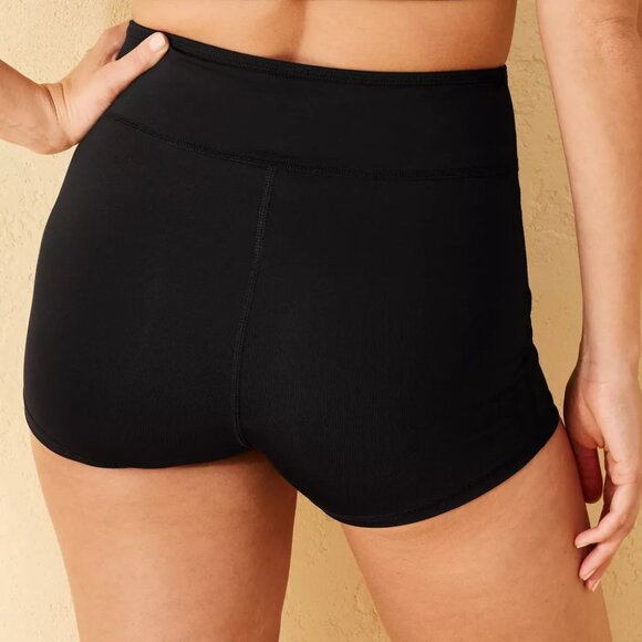 NEW Shade & Shore™ Women's High Waist Swim Boy shorts Black Medium - Picture 2 of 7